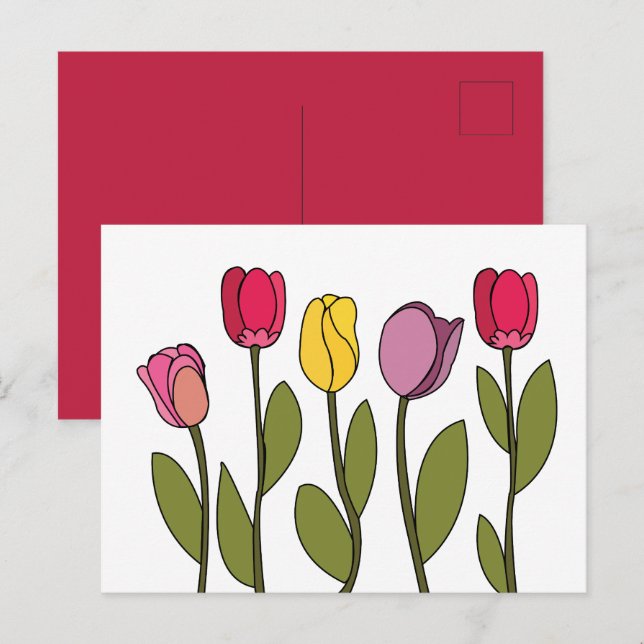 Postal Tulip Colorous Floral Tulip (Anverso / Reverso)