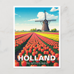 Postal Tulip Fields Windmill Holanda