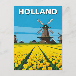 Postal Tulip Fields Windmill Holanda