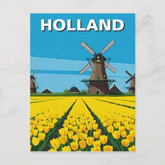 Postal Tulip Fields Windmill Holanda (Anverso)