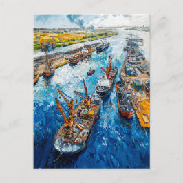 Postal Tulip Fields with Barn and Stream Fantasy Painting