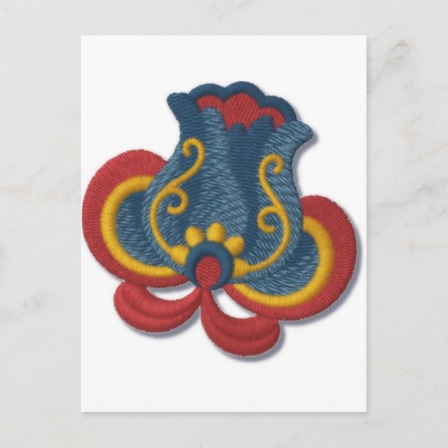 Postal Tulip Rosemaling noruego (Anverso)