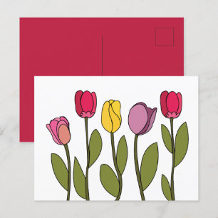 Postal Tulipán Floral Tulipán Colorido