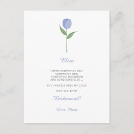 Postal Tulipán Morado Minimalista para Propuesta de Dama