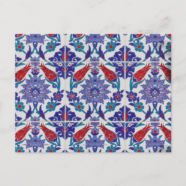 Postal Tulipán turco Arabesco oriental Floral Arte visual (Anverso)