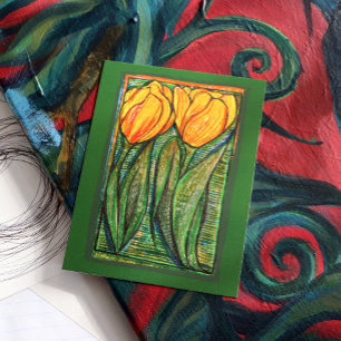 Postal Tulipanes amarillos