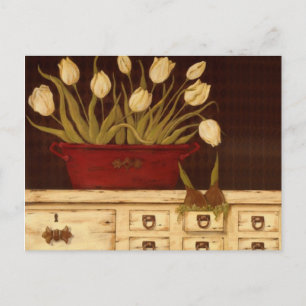 Postal tulipanes blancos