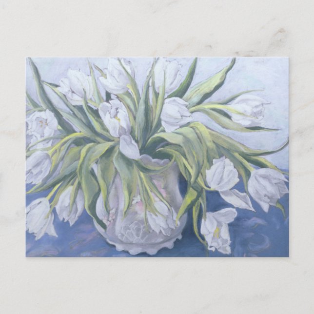 Postal Tulipanes blancos (Anverso)