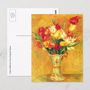 Postal Tulipanes de Pierre Renoir, Arte Impresionista Vin