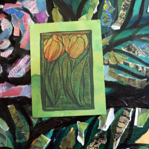 Postal Tulipanes de primavera flor Tulip Art