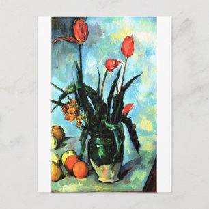 Postal Tulipanes en un jarrón de Paul Cezanne, Arte Antig