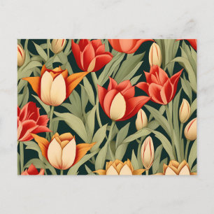 Postal Tulipanes Florales Modernos Vibrantes