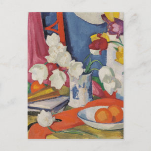 Postal Tulipanes rojos y blancos   Samuel John Peploe