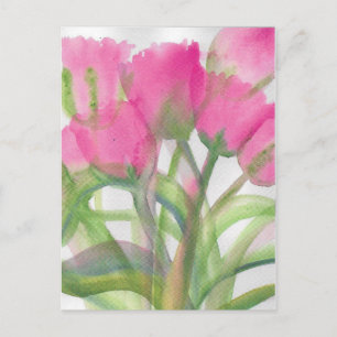 Postal Tulipanes rosados