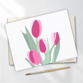 Postal Tulipanes rosados
