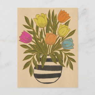 Postal Tulipanes Vintage Hermosos