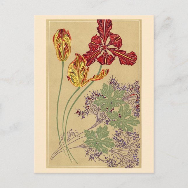 Postal Tulips de Art Nouveau (Anverso)