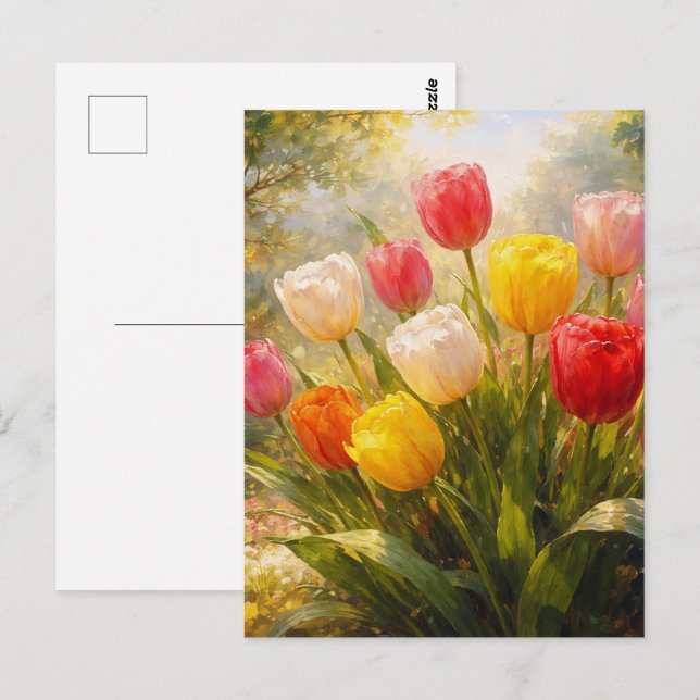 Postal Tulips Garden - Painterly Style (Anverso / Reverso)