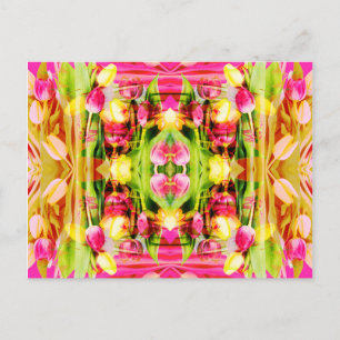 Postal TULIPS - Tulipanes de colores del arte fractal -