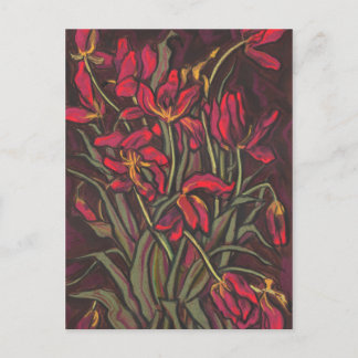 Postal Tullidos Moribundos Flores Rojas Declaración Pintu