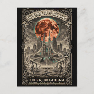 Postal Tulsa embrujada, Oklahoma Viajes de terror vintage