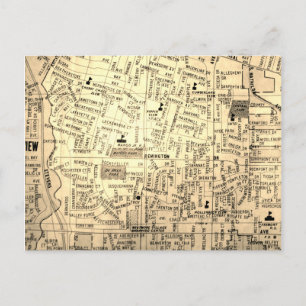 Postal Tulsa, OK Mapa Vintage