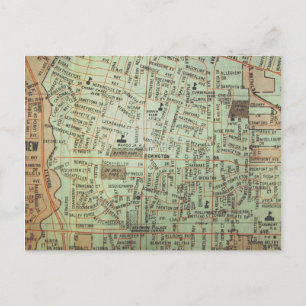 Postal Tulsa, OK Mapa Vintage