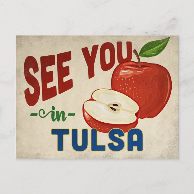 Postal Tulsa Oklahoma Apple - Vintage Travel (Anverso)