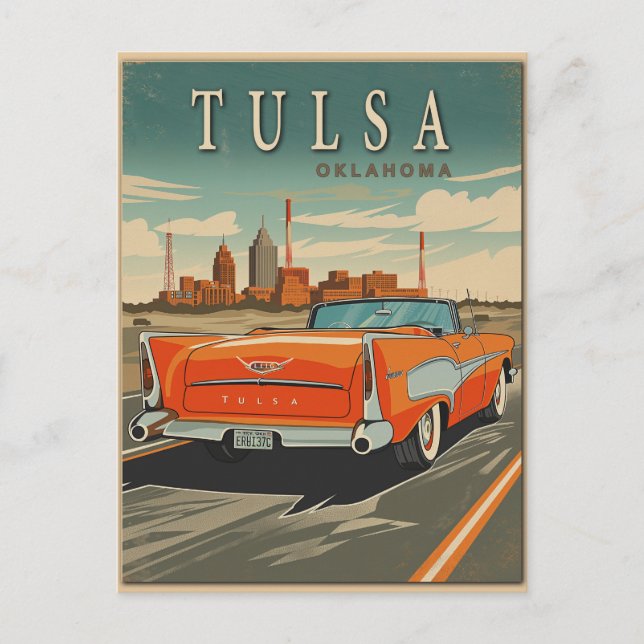 Postal Tulsa Oklahoma Viaje Vintage (Anverso)