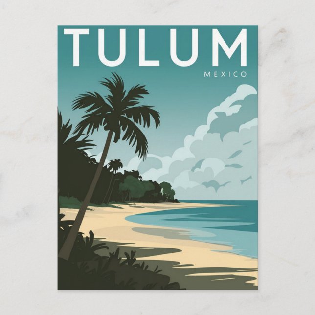 Postal Tulum Beach, México Vintage Retro (Anverso)