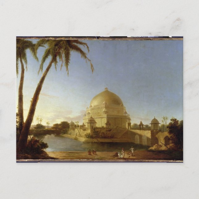 Postal Tumba de Sher Shah, Sasaram, Bihar, c.1790 (aceite (Anverso)