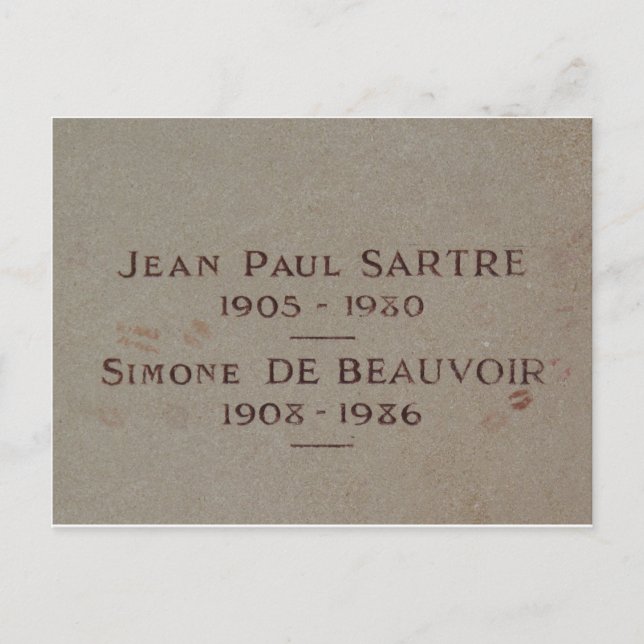 Postal Tumba de Simone de Beauvoir y Jean-Paul Sartre (Anverso)