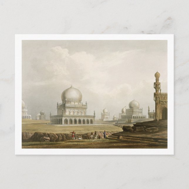 Postal Tumbas de los reyes de Golconda en 1813, de Volum (Anverso)