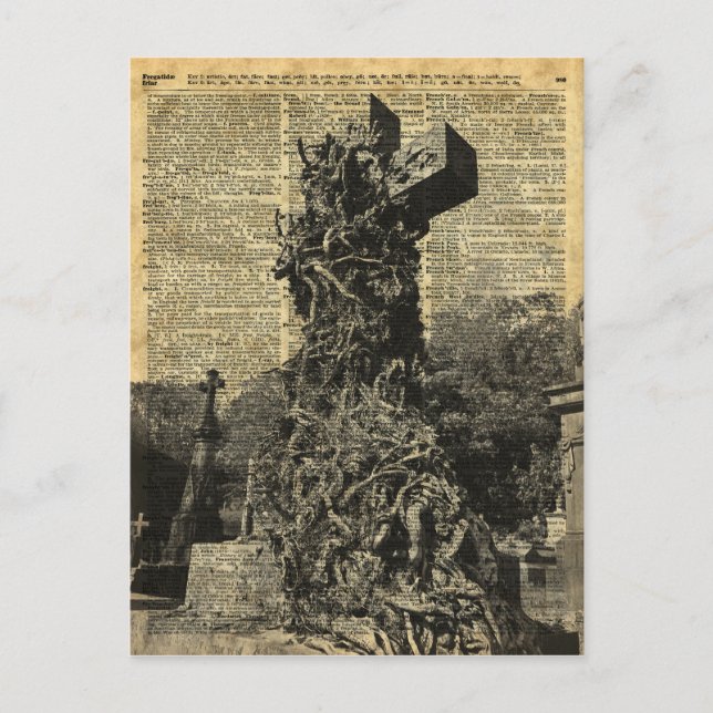 Postal Tumbas góticas victorianas, lápidas artísticas de  (Anverso)