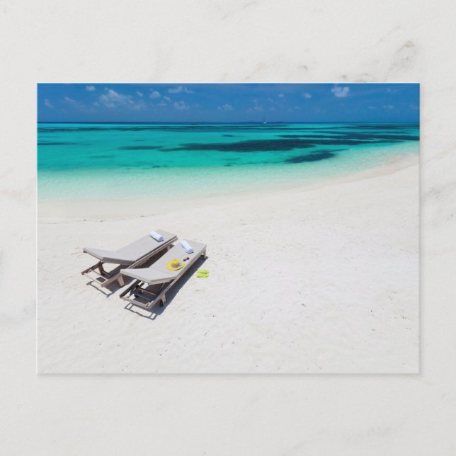 Postal Tumbonas en la playa (Anverso)