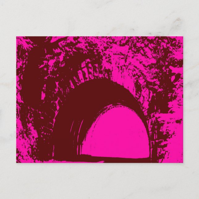 Postal Túnel rosa granate personalizado (Anverso)