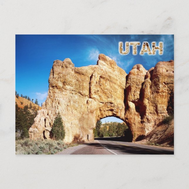 Postal Túnel vial, Cañón Rojo, Utah (Anverso)
