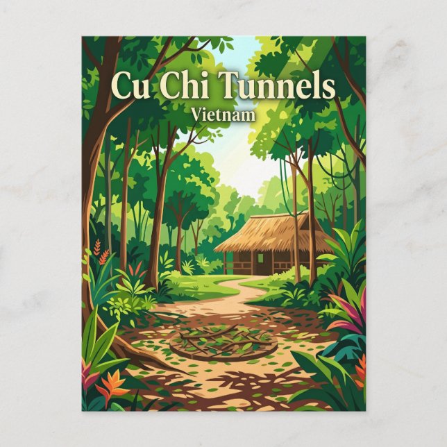 Postal Túneles de Cu Chi Vietnam (Anverso)