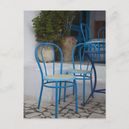 Postal Túnez, Sidi Bou Said, sillas de café