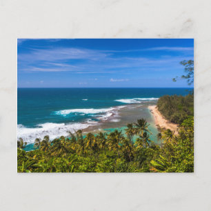 Postal Tunnels Beach visto desde el sendero Kalalau