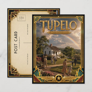 Postal Tupelo Mississippi Arte Deco Vintage Edad de Oro