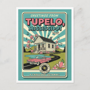 Postal Tupelo, MS Viajes Retro