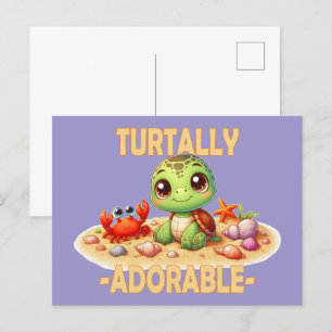 Postal Turable Adorable divertido juego de palabras perso