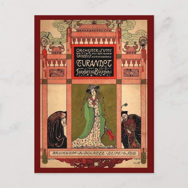 Postal Turandot, una ópera de Puccini (Anverso)