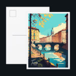 Postal Turín Italia Ilustracion de Viajes Vintage<br><div class="desc">Turín Italia ilustracion de viaje Art Vintage</div>