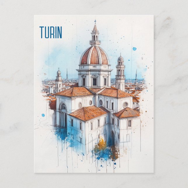 Postal Turín Italia Viajes (Anverso)