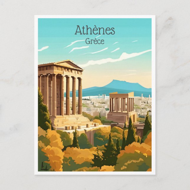 Postal turismo de cosecha en Grecia Atenas Grèce (Anverso)