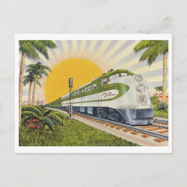 Postal Turismo de la época de los trenes de Florida en lo (Anverso)