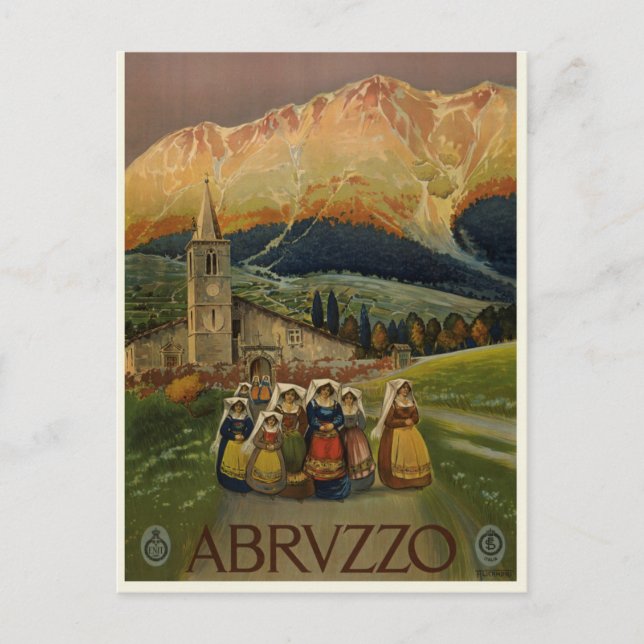 Postal Turismo de Viaje Retro Abrvzzo (Anverso)