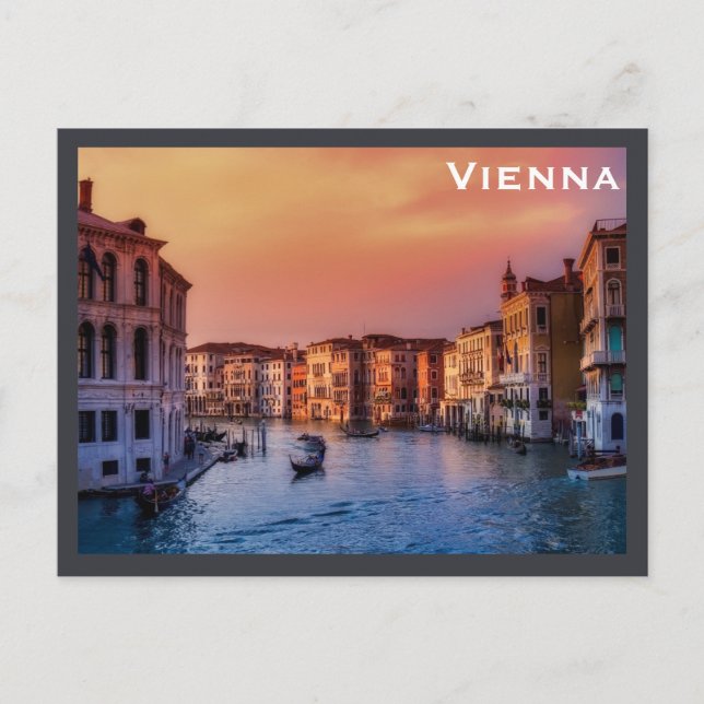 Postal Turismo de viaje vintage de Viena Agregar (Anverso)